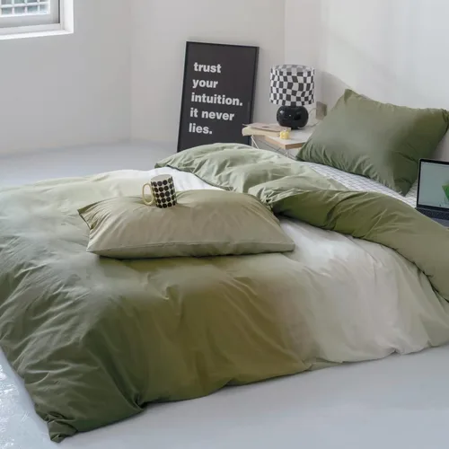Miniatura 29 de CLOTHKNOW - Juego de edredón verde militar tamaño completo de 3 piezas, juego de ropa de cama verde oscuro, edredón suave con 2 fundas de almohada