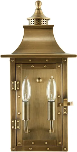 Acclaim Lighting 8302AB | Linterna vintage de latón macizo con dos luces regulables para montaje en la pared al aire libre con clasificación para