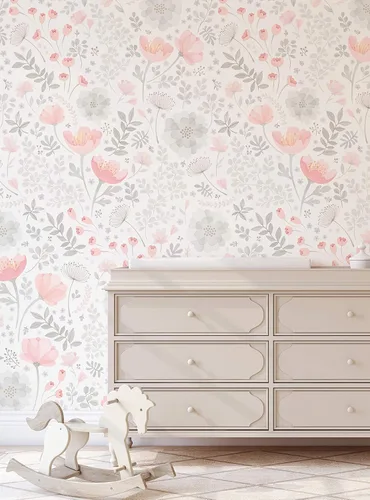Miniatura 9 de Whimsy - Papel tapiz floral para pared, diseño de acuarela, despegar y pegar (paquete de 2 hojas (2 x 8 pies), rosa y morado