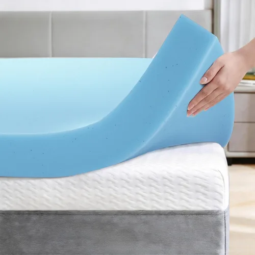 Miniatura 9 de OhGeni - Cubrecolchón de espuma viscoelástica de 2 pulgadas con funda, funda de cama suave con base antideslizante, mejorado con gel refrescante
