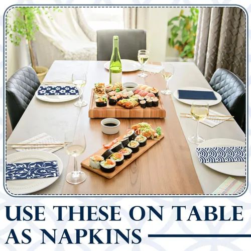 Miniatura 3 de Paquete de 36 paños de cocina japoneses reutilizables, trapos de limpieza lavables de algodón para el hogar (Azul)