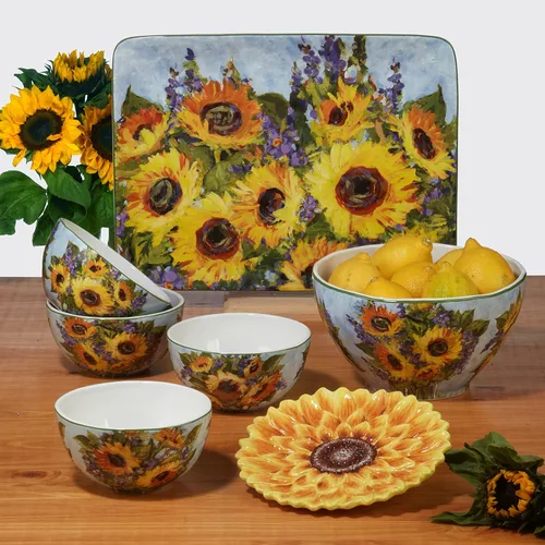 Miniatura 6 de Certified International Juego de vajilla de 16 piezas con ramo de girasol, servicio para 4
