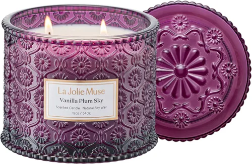 Miniatura 23 de LA JOLIE MUSE Vela de vainilla y coco – Coco, freesia y vainilla Vela de mecha de madera grande de 19 oz Cera de soja natural 90 horas de Isla