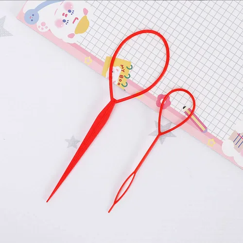 Miniatura 6 de 4 pares de herramientas para cola de cabello, accesorios para trenzar el cabello, fabricante de cola de caballo para mujeres, cinta de herramienta