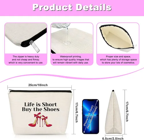 Miniatura 2 de Regalo para amantes de los zapatos, regalos de cumpleaños para amigas, bolsa de maquillaje, regalo de moda para mujeres, regalo de amistad