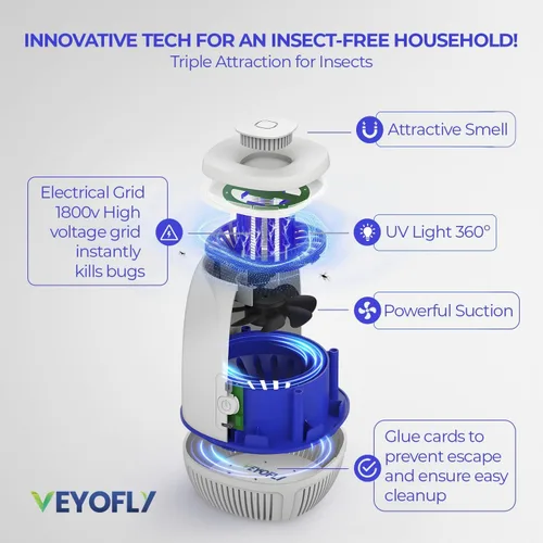 Miniatura 3 de Veyofly Kit de trampa para moscas para interiores, moscas de la fruta, trampas para mosquitos, mosquitos, insectos para interiores