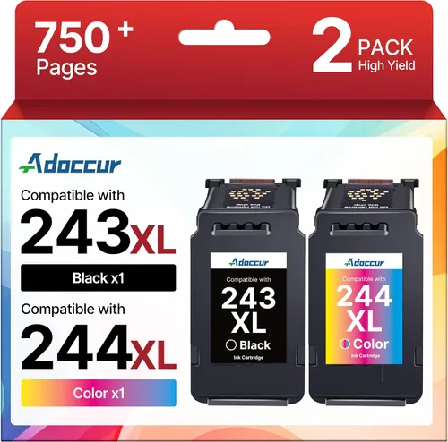 PG-243XL / CL-244XL Paquete de tinta de repuesto para cartuchos de tinta Canon 243 y 244 compatibles con Pixma MG2522 TR4520 MX492 MX490 TS202 TS302