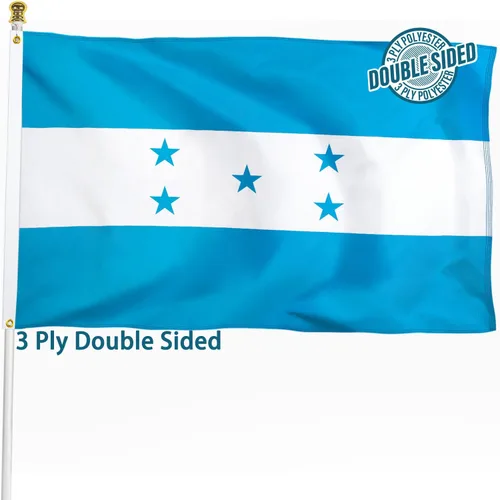 Miniatura 25 de Bandera de Nicaragua de 3 x 5 pies para exteriores, bandera nacional nicaragüense, bandera nacional nicaragüense, doble cara de 3 capas de poliéster