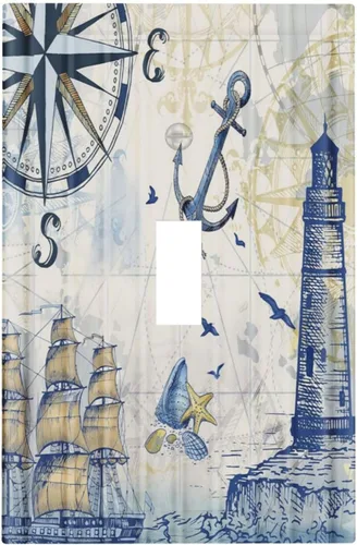 Miniatura 55 de Divertidas Cubiertas de Interruptor de Luz de Tiburón Azul del Océano Mujer Nadando 1 Gang Placa de Pared de Palanca Individual Cubierta Decorativa