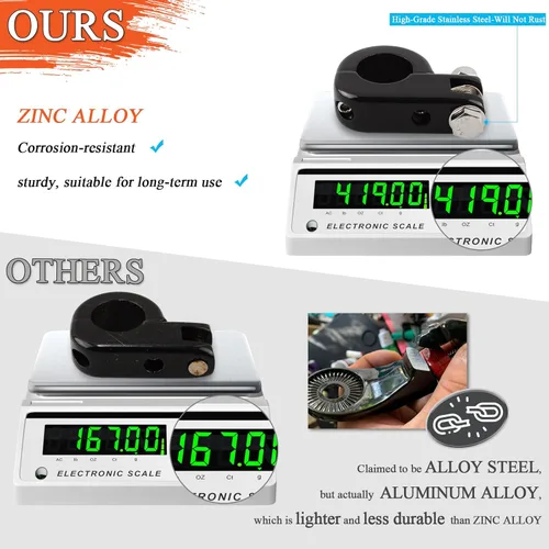 Miniatura 3 de FOVPLUE Estriberas de carretera de 1.25 pulgadas, reposapiés ajustable con abrazaderas P de montaje para Harley Touring Softail Dyna Sportster Honda