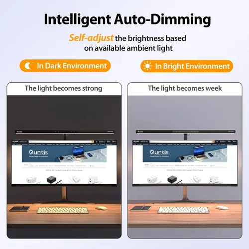 Miniatura 5 de Quntis Lámpara de escritorio LED, lámpara de escritorio con abrazadera de arquitecto para oficina en casa, iluminación de oficina brillante de 31.5