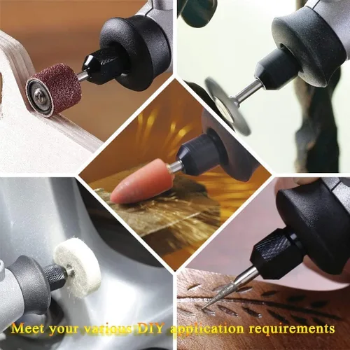 Miniatura 4 de Kit de accesorios para herramientas rotativas de 276 piezas, ajuste universal para un fácil corte, tallado y pulido