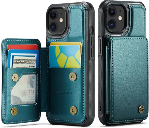 Miniatura 14 de Vinich Funda tipo cartera para iPhone 11 con tarjetero, bloqueo RFID, ranuras de crédito, función atril, a prueba de golpes, para iPhone 11 de 6.1