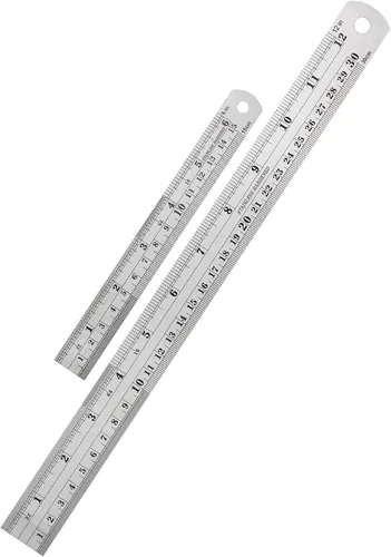 Miniatura 11 de Mr. Pen - Reglas de acero, reglas de metal de 15, 20, 30 y 35 cm, paquete de 4 unidades Plateado