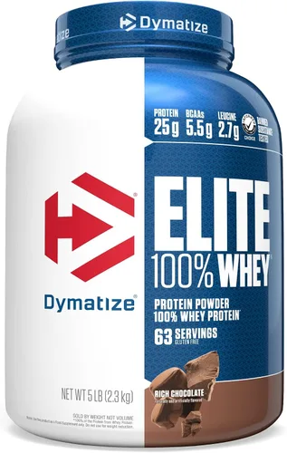 Miniatura 7 de Dymatize Elite 100% proteína de suero en polvo, L-leucina, absorción rápida y digestión rápida para una recuperación muscular óptima, vainilla