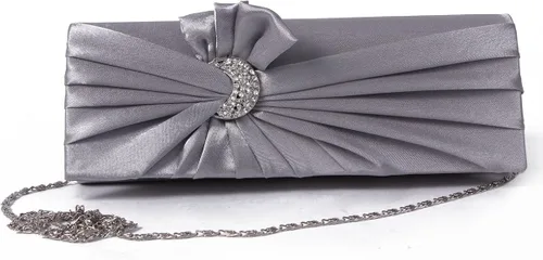Miniatura 3 de Damara - Bolso de noche plisado con forma de luna de satén