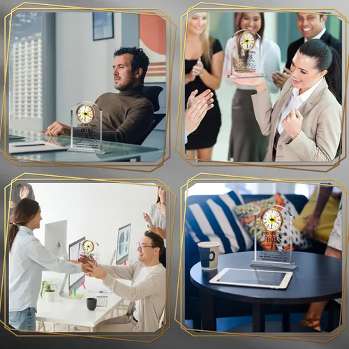 Miniatura 5 de Regalos de jefe para hombres, reloj de acrílico, el mejor regalo para hombres y mujeres, reloj de agradecimiento para líderes de oficina, gerente