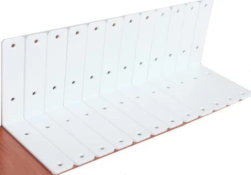 Miniatura 12 de Paquete de 12 soportes de estante en L de 8 pulgadas de largo x 6 pulgadas de alto x 1.5 pulgadas de ancho, 5 mm de grosor, soporte de estante en L