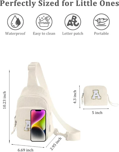 Miniatura 9 de Riñonera cruzada para niñas, Beige, Small