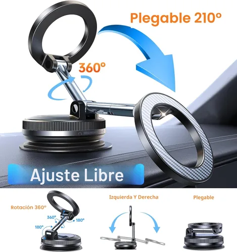 Miniatura 5 de Coolpow【Más Nuevo Soporte Magnético de Teléfono al Vacío para Automóvil Soporte de Montaje【Succión de Vacío Móvil】carmount 2.0 Magsafe Soporte