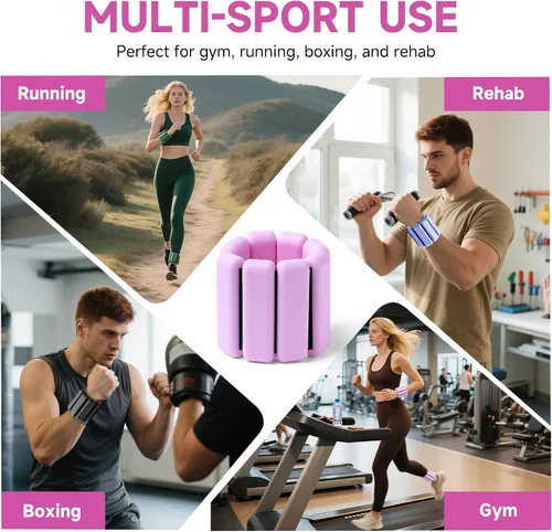 Miniatura 2 de Brazaletes con peso para muñecas y tobillos para mujeres (juego de 2) Pesas de entrenamiento para yoga, pilates y caminar Pesas de piernas