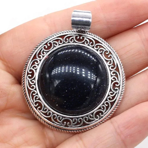 Miniatura 7 de LHJ 5 dijes de cristal vintage, con piedras preciosas huecas, estilo tallado, para hacer joyas, collares, regalo