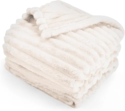 Miniatura 6 de Catalonia Classic Manta de forro polar para sofá, manta mullida de felpa, acogedora y suave, manta decorativa para todas las estaciones, 50 x 60