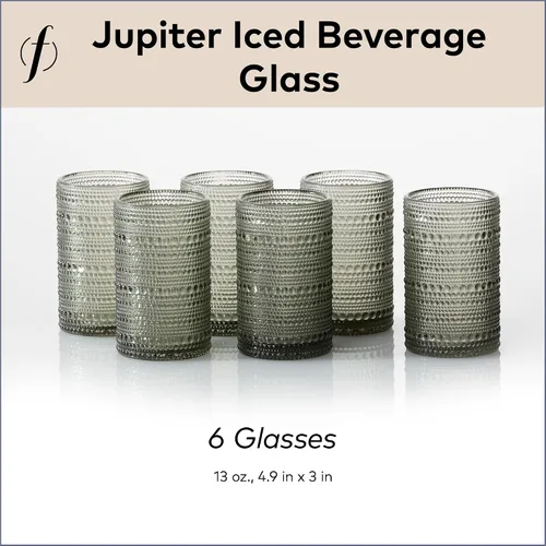 Miniatura 6 de D&V By Fortessa Jupiter - Vaso para bebidas heladas, 385 ml, juego de 6