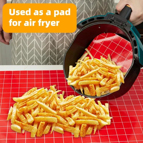 Miniatura 5 de Rollo de Tapete de Silicona para Hornear de 16 pulgadas x 5 pies, corte libre, tapete antideslizante para repostería, revestimiento antiadherente