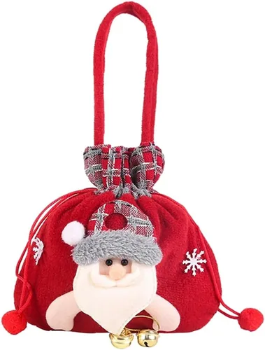Miniatura 4 de kamumanni Bolsas de regalo de Navidad, bonita bolsa de regalo de reno con asa, bolsa de regalo de Navidad de tela con cordón, bolsa de regalo
