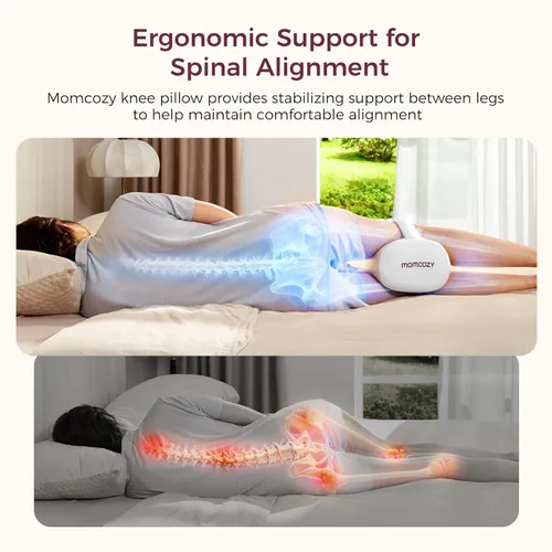 Miniatura 3 de Momcozy Almohada de rodilla para dormir de lado, espuma viscoelástica suave y diseño sin pellizcos, alivia el dolor de rodilla, piernas y ciática