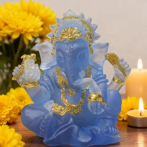 Indian God Lord Ganesha Statue,Hindu Elephant Statue Ganpati Idol Buddha Sculptures,Hindu Gift,Home Temple Mandir Meditation Yoga Room Decor