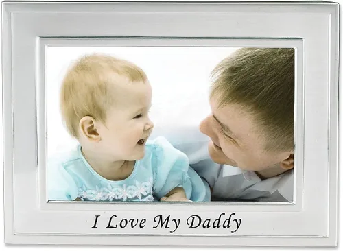 Lawrence Frames Marco de fotos chapado en plata con texto en inglés "I Love My Daddy" (6 x 4 unidades), diseño con texto en inglés