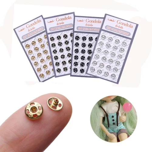 Miniatura 3 de 48 botones de cierre de metal, mini botones a presión para coser, botones de presión para ropa de muñeca, accesorios de costura para ropa