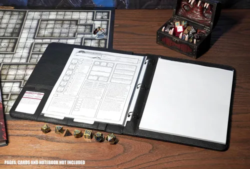 Miniatura 3 de Forged Dice Co. Game-Folio Portfolio Carpeta de Cuero PU - Carpeta de Juegos para Hojas de Personajes DND con Organizador de Tarjetas de Hechizos