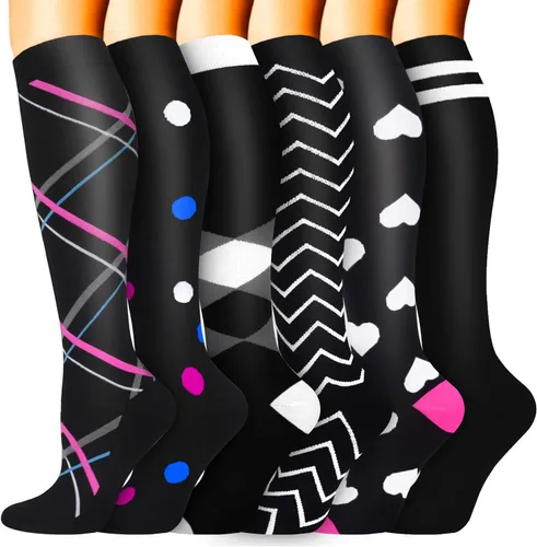 Miniatura 55 de Sooverki - Calcetines de compresión de cobre para circulación, para mujeres y hombres, 6 pares, para correr, atletismo, medicina, enfermería, viajes