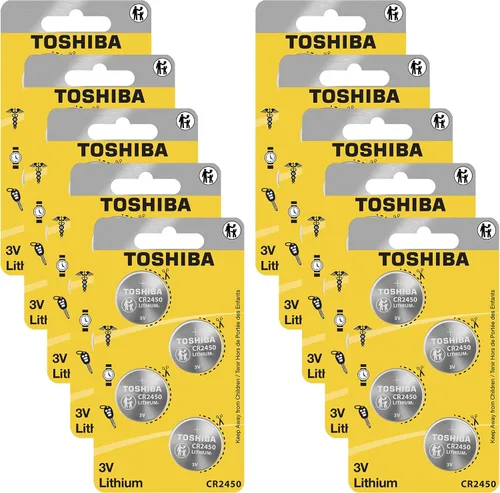 Miniatura 4 de TOSHIBA Batería de celda de moneda de litio CR2450 3V 5 baterías en embalaje resistente a los niños de la tira