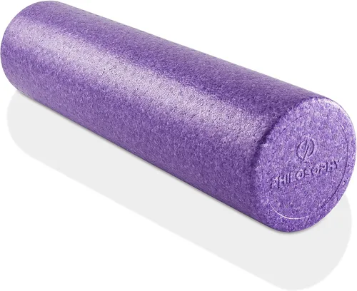 Miniatura 8 de Philosophy Gym Rodillo de espuma de alta densidad de 18 pulgadas para ejercicio, masaje, recuperación muscular, redondo, gris