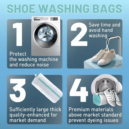 Miniatura 3 de Bolsa XXL para lavadora de zapatos, bolsa de zapatos de lavandería para lavadora y secadora, bolsa de zapatos de lavandería para proteger tenis