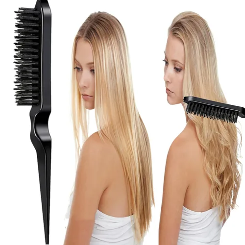 Miniatura 4 de Set de 5 piezas de cepillo para peinar hacia atrás con herramienta Topsy Tail, cerdas para peinar, peine de cola de rata para peinado de cabello