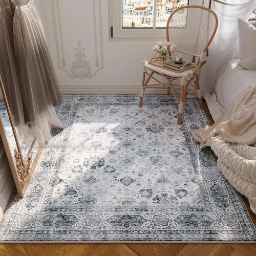 Miniatura 75 de Rugcomf Alfombra de pasillo de 2 x 6 pies, lavable, bohemio, suave, antideslizante, no desprende pelusa, lana sintética, estilo vintage para cocina