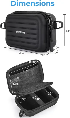 Miniatura 5 de BAGSMART Funda para cámara digital, protectora e impermeable para cámara pequeña con correa para el hombro, bolsa ligera para cámara Canon PowerShot