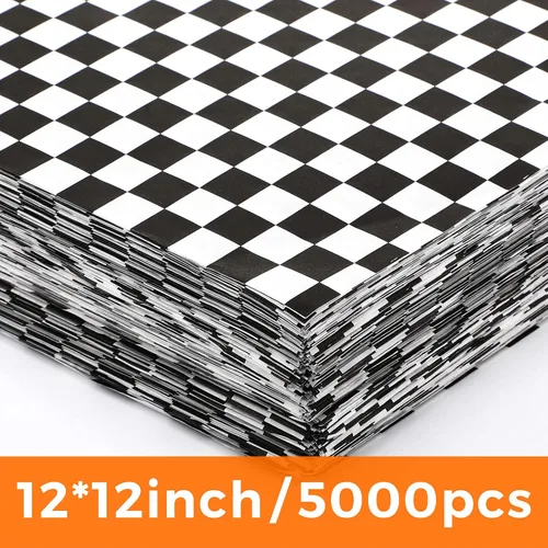 Miniatura 3 de Sieral - 5000 hojas de papel a cuadros de 12 x 12 pulgadas, forros para cestas de alimentos y papeles de cera para envolver sándwiches, resistentes