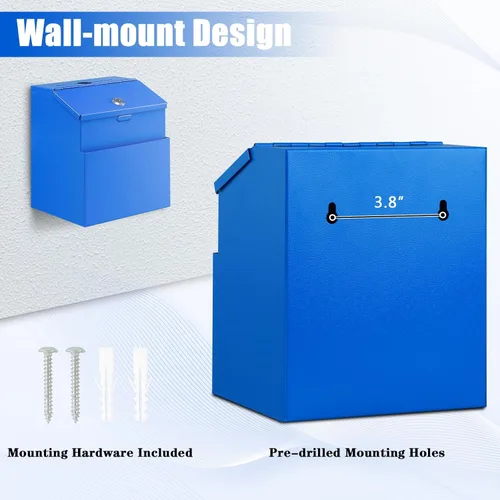 Miniatura 5 de KYODOLED Caja de Sugerencias con Cerradura, Caja de Donación y Votación de Metal Montada en Pared con Ranura y 2 Llaves, 50 Tarjetas de Sugerencia