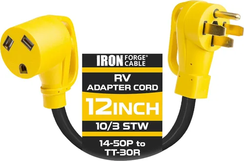 Miniatura 9 de Iron Forge Cable Cable de RV, generador y cable de alimentación adaptador eléctrico para RV, enchufe de bloqueo TT-30P a L5-30R, adaptador