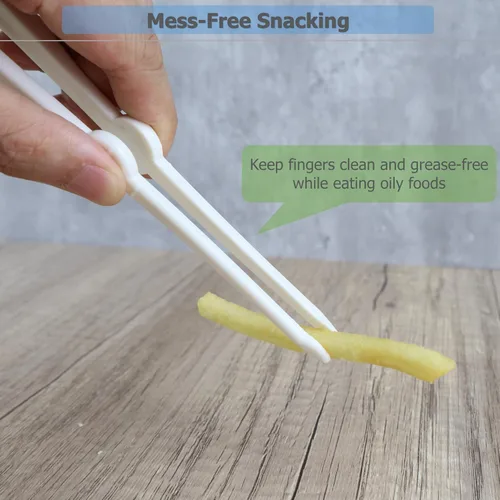 Miniatura 2 de Paquete de 2 palillos fáciles de usar para servir aperitivos, papas fritas, ensalada y pan, manteniendo los dedos limpios