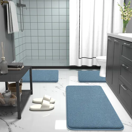 Miniatura 7 de OLANLY - Tapete grueso de espuma viscoelástica extrasuave, absorbente, de secado rápido, antideslizante, lavable a máquina, para baño, bañera