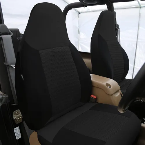 Miniatura 2 de FH Group Fundas de Asiento de Automóvil Juego Completo de Tela - Ajuste Universal, Fundas de Asiento Automotrices, Fundas de Asiento Delantero de 1
