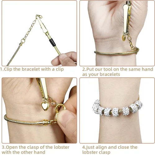 Miniatura 3 de 10 Piezas Cadenas de Pulsera con Dije de Cadena de Serpiente de 7.87 Pulgadas con Ayudante de Pulsera Pulsera de Serpiente Ajustable con Dije