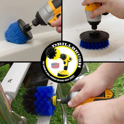 Miniatura 2 de Juego de cepillos de limpieza acuática para taladro, accesorios para peceras, accesorios para barcos, kit de fregado de acuario, cepillos de Azul